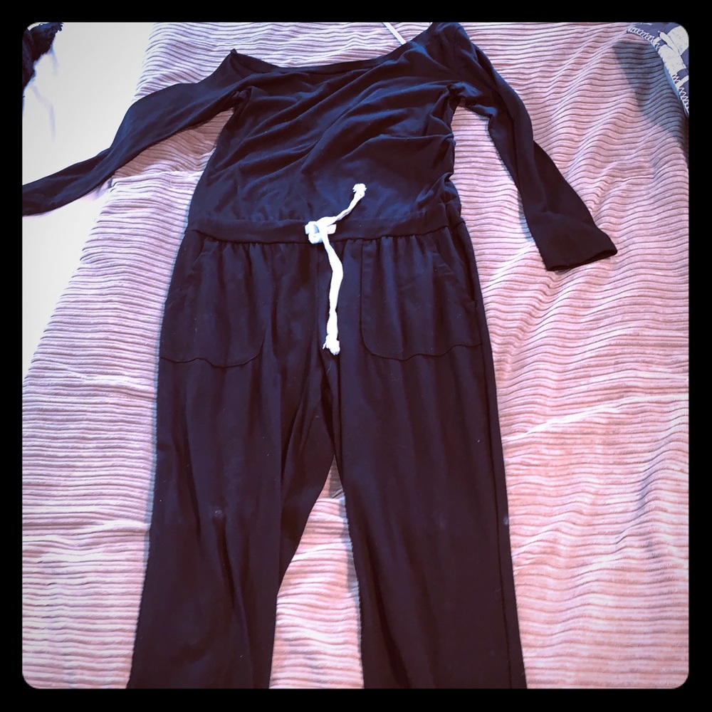 Off the shoulder baggy body suit
